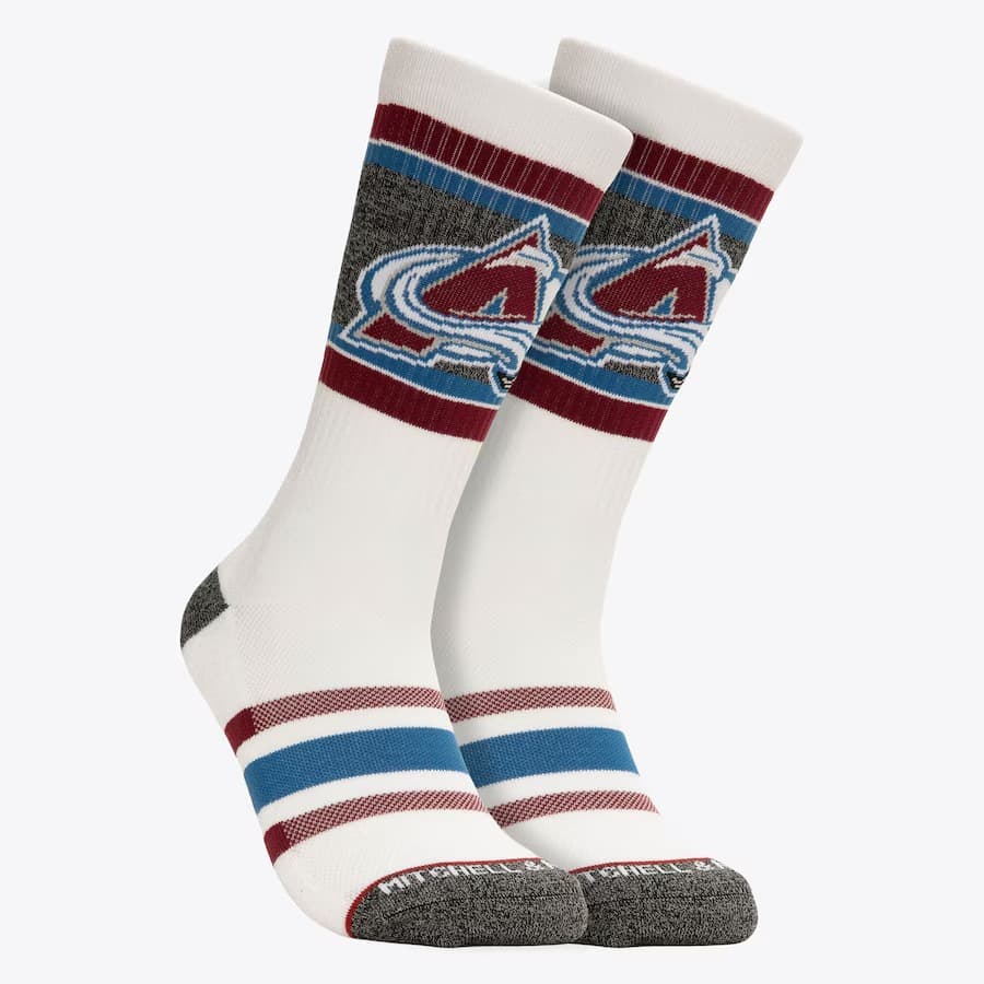 Спортивные носки Mitchell & Ness White Colorado Avalanche Power Play Crew Socks
