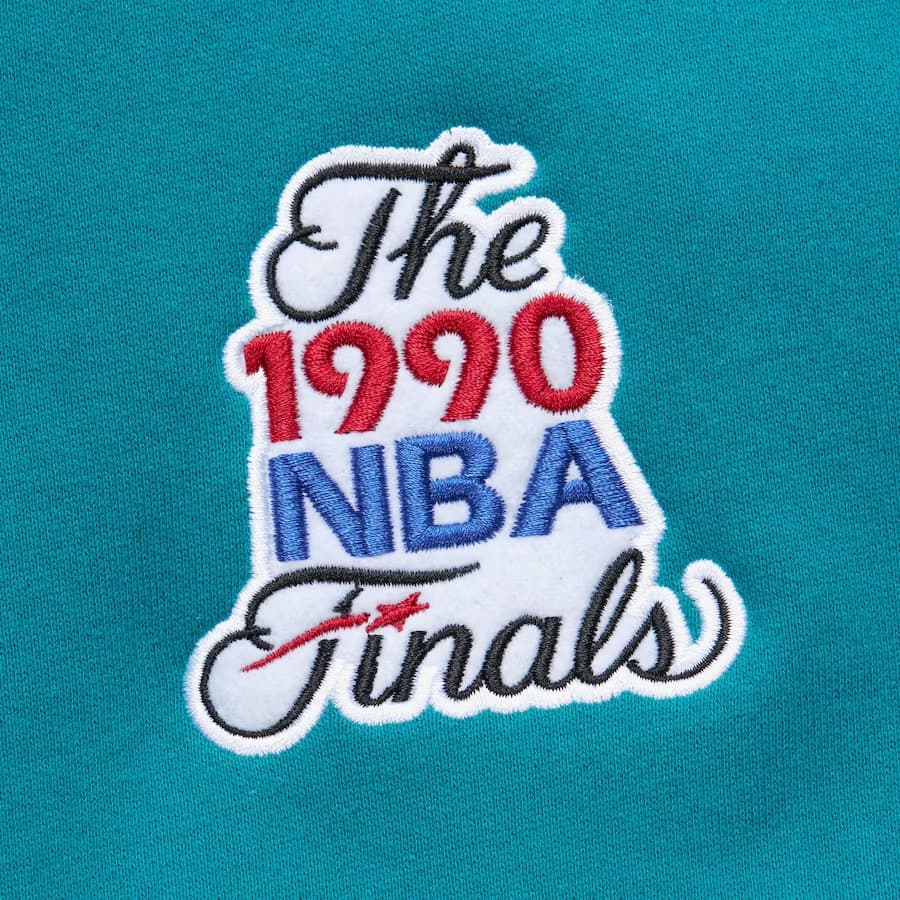 Худи Mitchell & Ness Teal Detroit Pistons Team OG 3.0 Vintage Fleece Pullover Hoodie