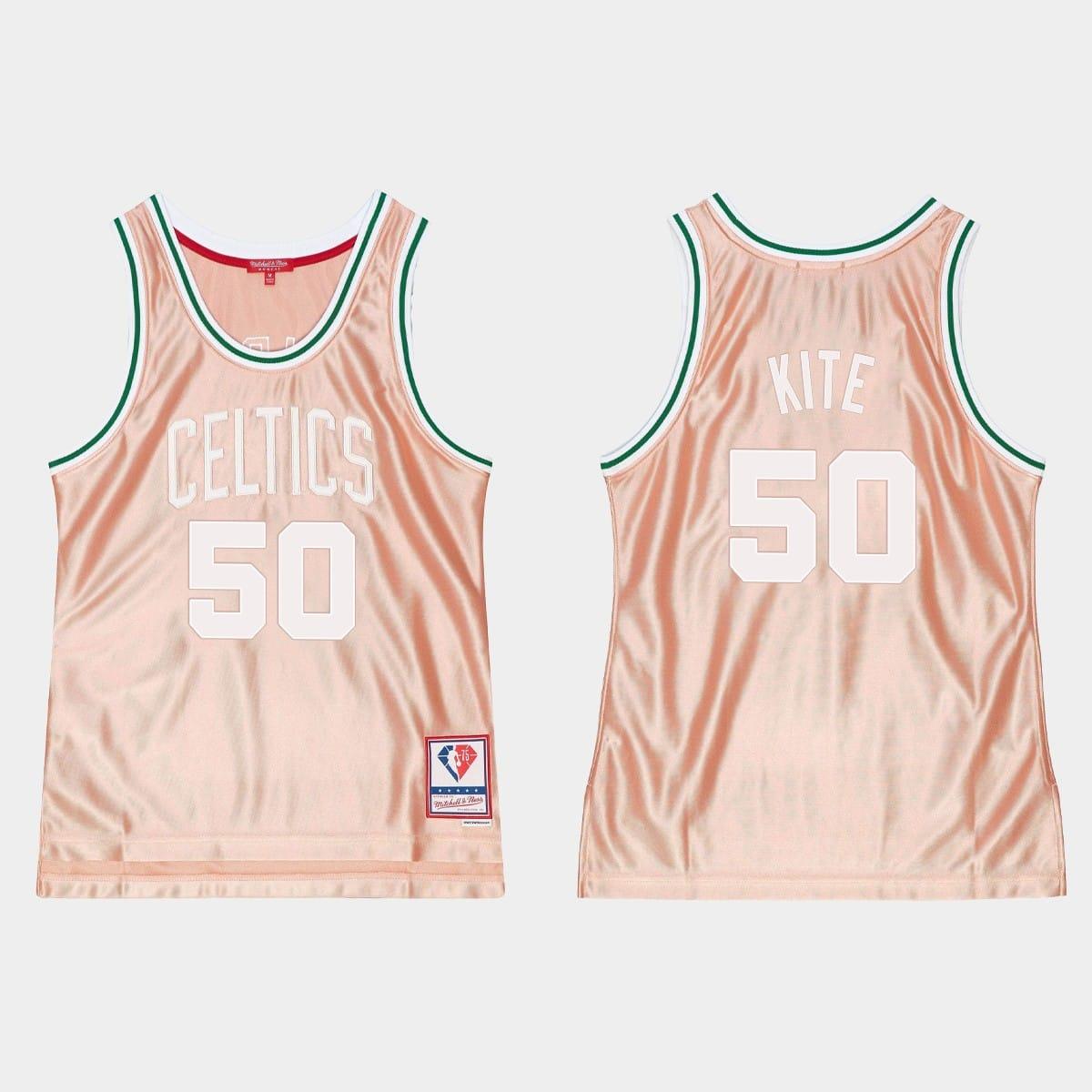 Баскетбольная джерси 1985-86 Boston Celtics #50 Greg Kite 75th Anniversary Rose Gold Jersey