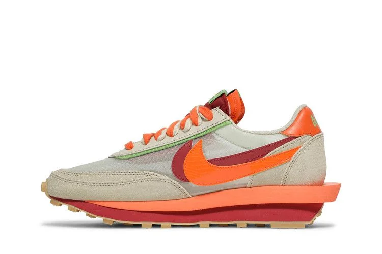 Кроссовки sacai x Clot x Nike LDWaffle 'Net Orange Blaze'
