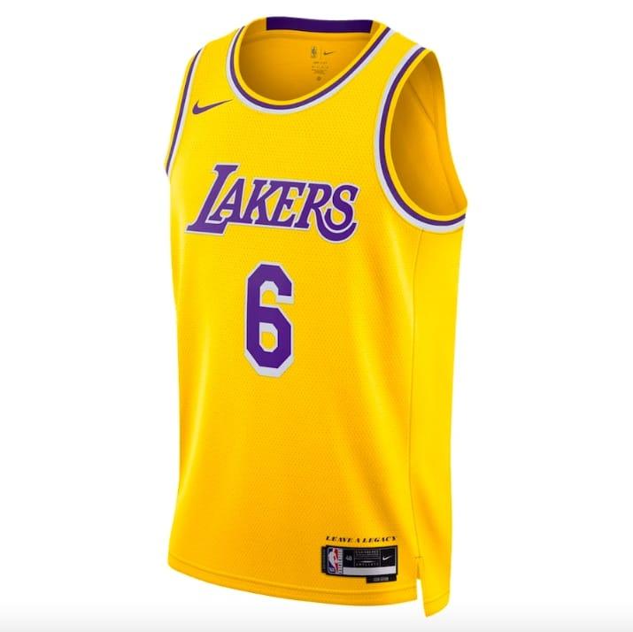Баскетбольная джерси 2022-23 LA Lakers #6 LeBron James Swingman Icon Gold Jersey