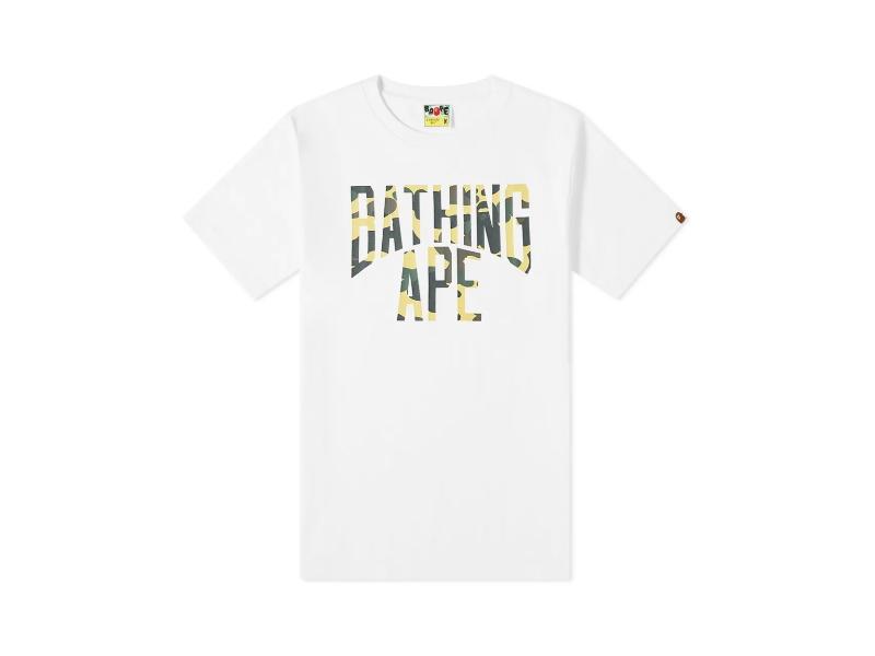 Футболка BAPE 1st Camo NYC Logo Tee White/Yellow