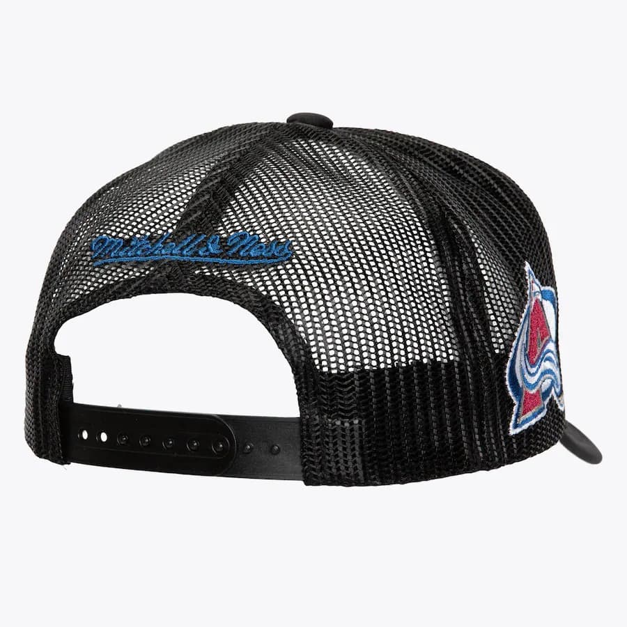 Mitchell-Ness-Black-Colorado-Avalanche-Script-Trucker-Adjustable-Hat-1