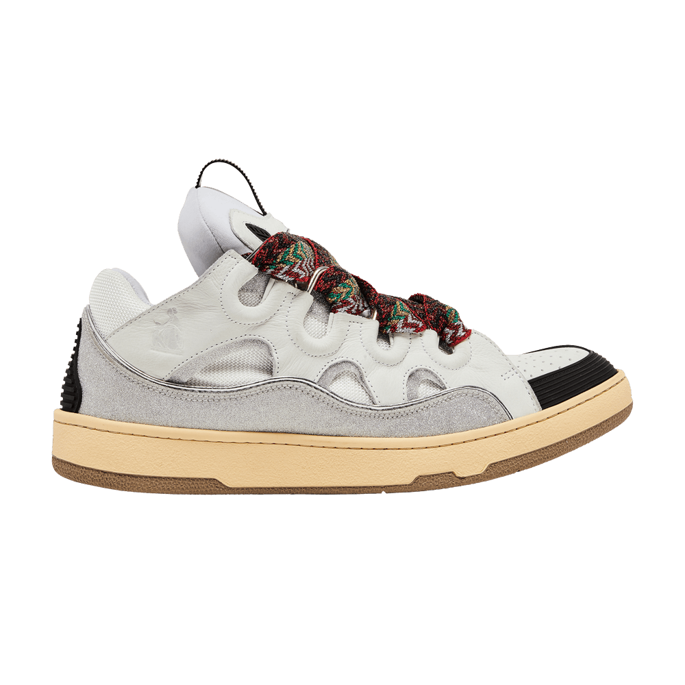 Кроссовки Lanvin Curb Leather and Glitter Sneakers 'White'