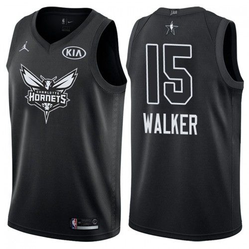 Баскетбольная джерси 2018 All-Star Charlotte Hornets Kemba Walker #15 Black Swingman Jersey