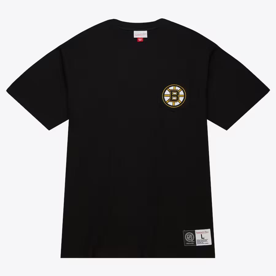 Футболка Mitchell & Ness Black Boston Bruins Premium Pocket T-Shirt