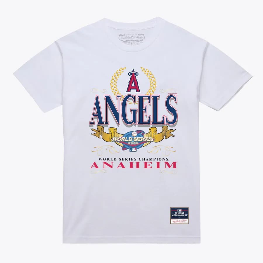 Футболка Mitchell & Ness White Los Angeles Angels Pennant Chase T-Shirt