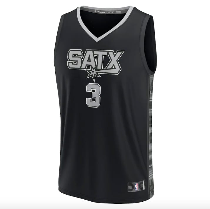 2022-23-San-Antonio-Spurs-3-Keldon-Johnson-Fast-Break-Statement-Black-Jersey-1