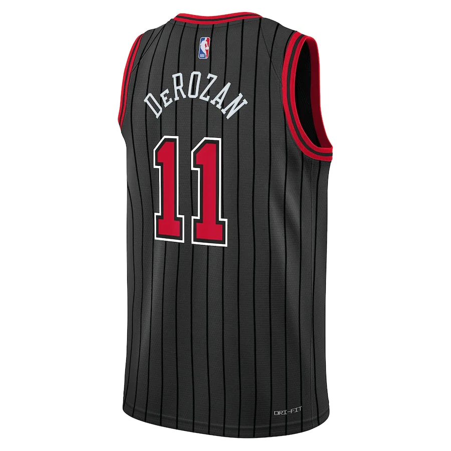 Баскетбольная джерси 2023-24 Chicago Bulls DeMar DeRozan #11 Youth Swingman Statement Edition Black Jersey
