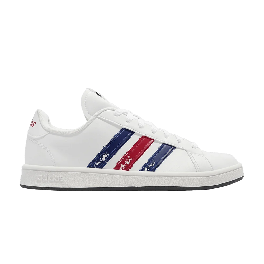 Кроссовки Adidas Grand Court Base Beyond 'Paint Stroke - White Royal Scarlet'