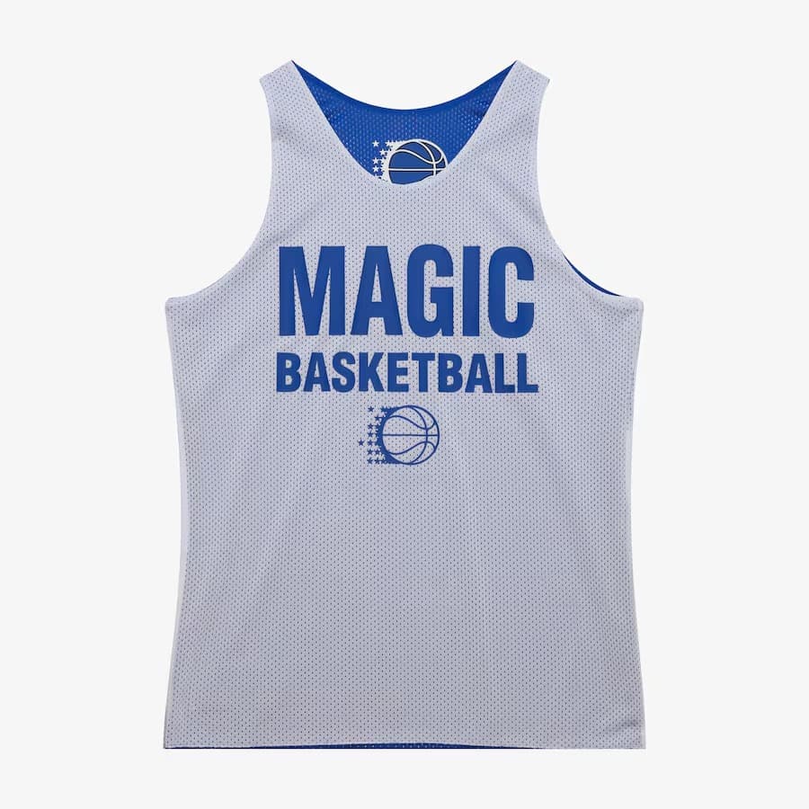 Майка Mitchell & Ness Blue Orlando Magic Vintage Logo Mesh Practice Tank Top