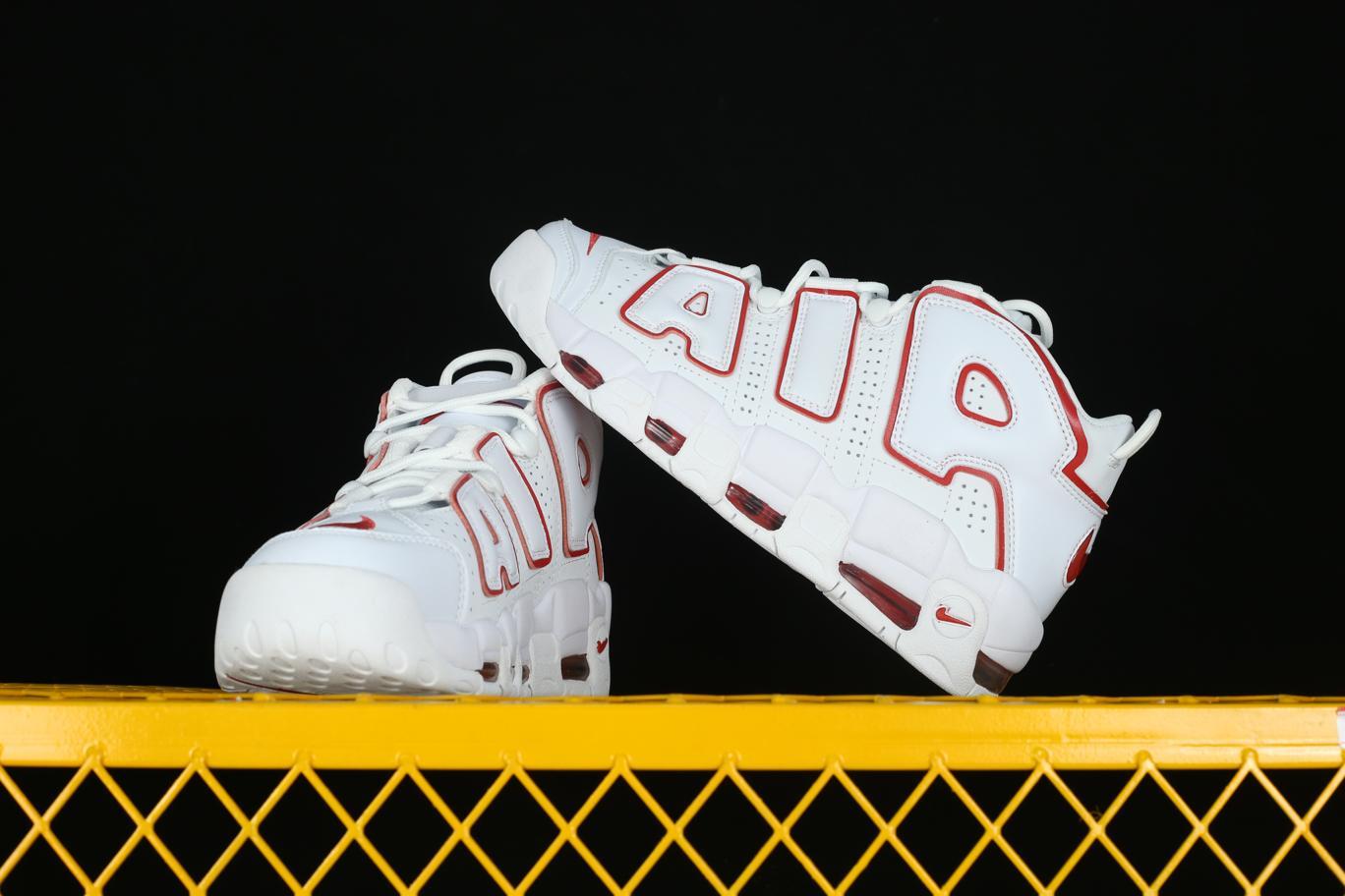 Кроссовки Nike Air More Uptempo White Varsity Red Outline (2018/2021)