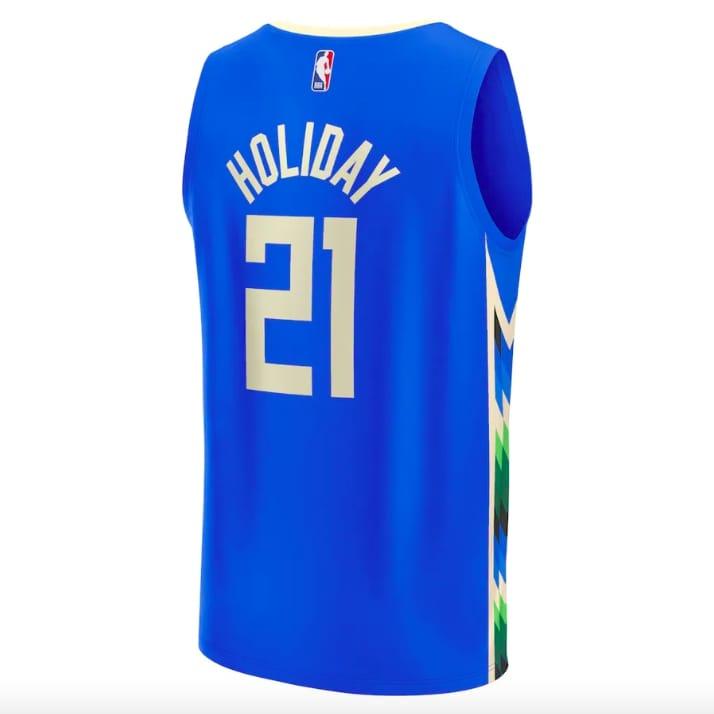 Баскетбольная джерси 2022-23 Milwaukee Bucks #21 Jrue Holiday Fastbreak City Royal Jersey
