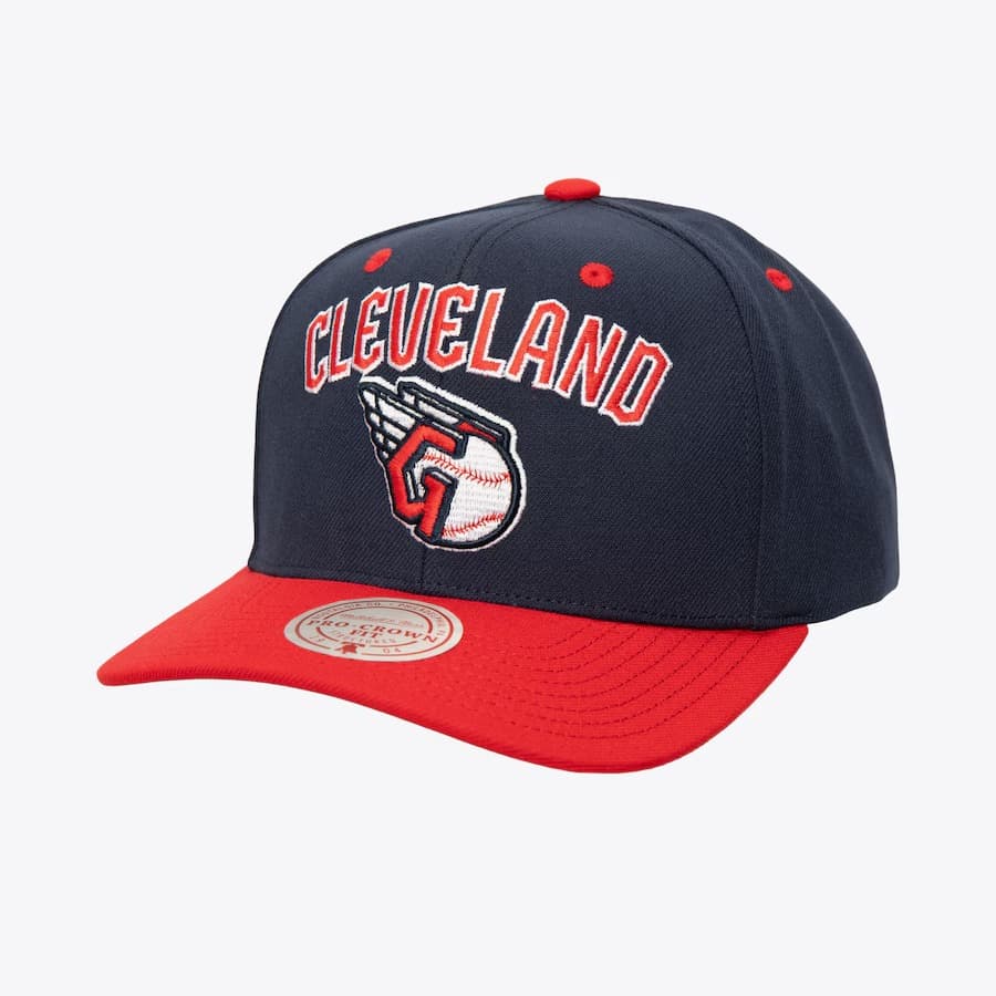 Бейсболка Mitchell & Ness Navy Cleveland Guardians All In 2.0 Pro Crown Snapback Hat