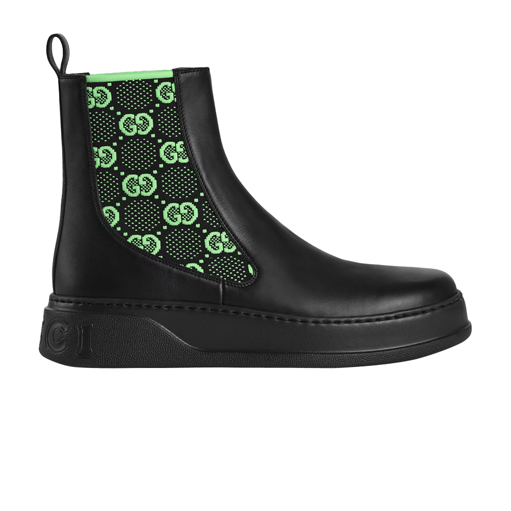 Кроссовки Gucci Boot 'GG Jersey - Black Neon Green'