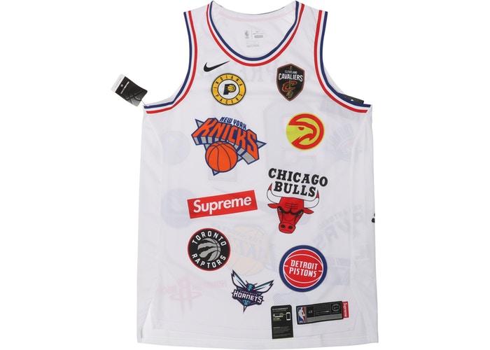 Баскетбольная джерси Supreme x Nike x NBA Teams Authentic Jersey White