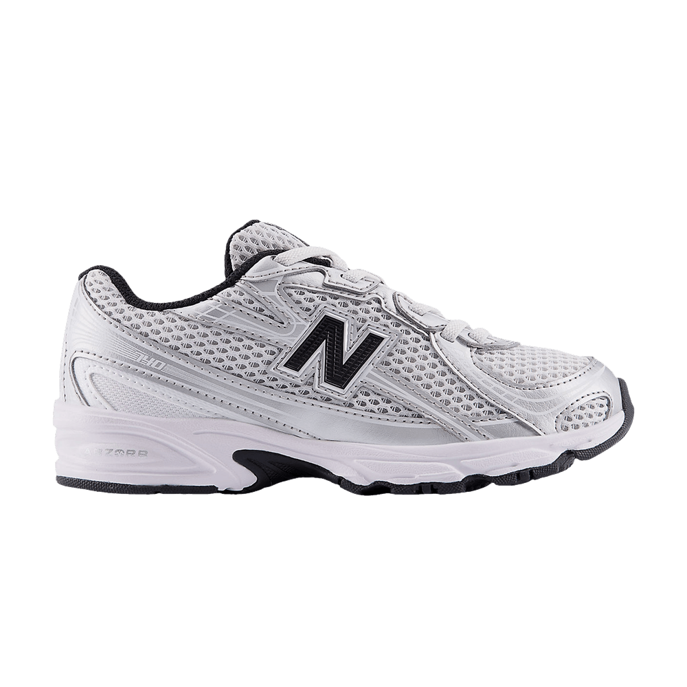 Кроссовки New Balance 740 Bungee Lace Little Kid 'Silver Metallic Black'