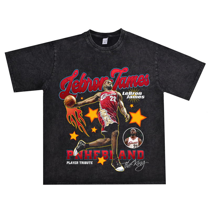 Футболка Vintage Washed LeBron James Basketball T-Shirt
