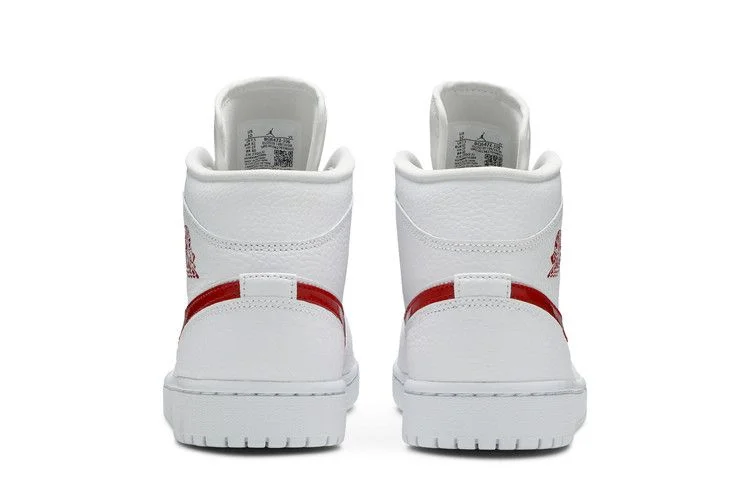 Кроссовки Wmns Air Jordan 1 Mid 'White University Red'