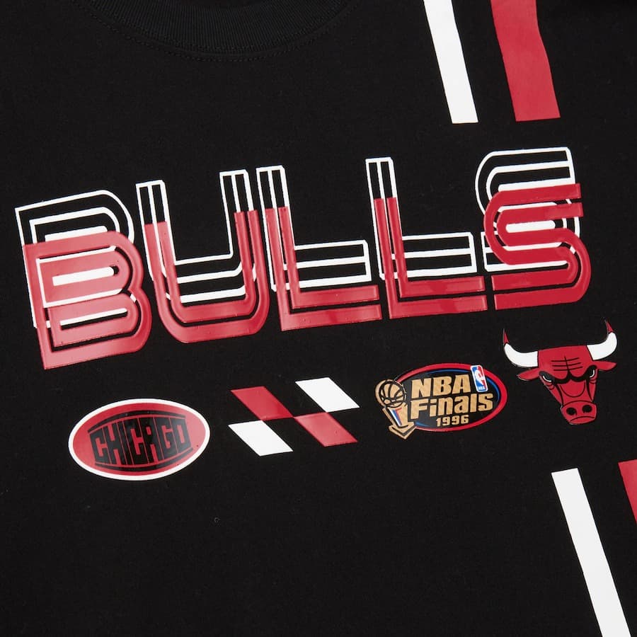 Футболка Mitchell & Ness Black Chicago Bulls Speedway Blurred T-Shirt