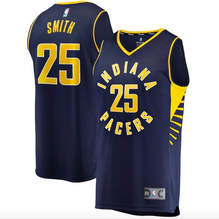 Баскетбольная джерси 2021-22 Indiana Pacers  #25 Jalen Smith Fast Break Icon Navy Jersey