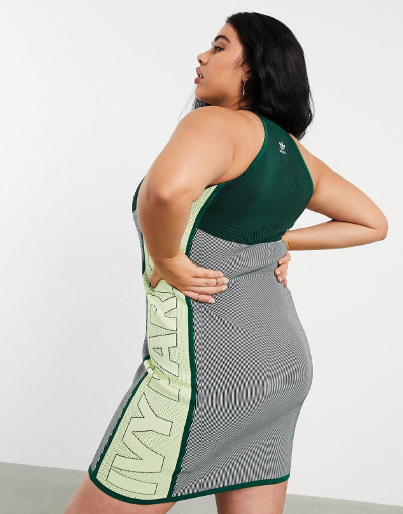 adidas-Ivy-Park-Knit-Logo-Dress-Plus-Size-Dark-GreenBlackGreen-TintYellow-Tint-3