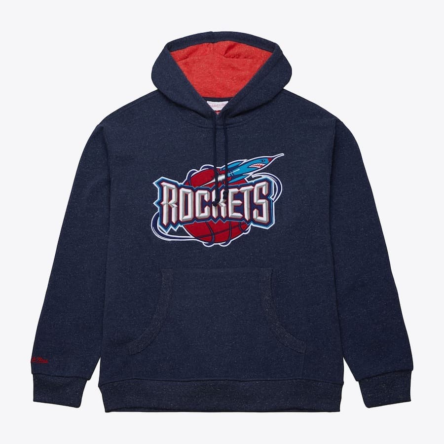 Худи Mitchell & Ness Navy Houston Rockets Snow Washed Fleece Pullover Hoodie
