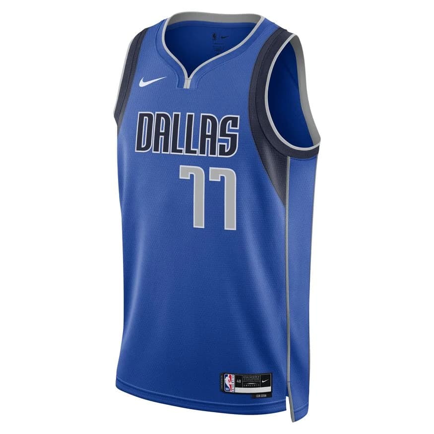 Баскетбольная джерси 2023-24 Dallas Mavericks Luka Dončić #77 Swingman Icon Edition Blue Jersey