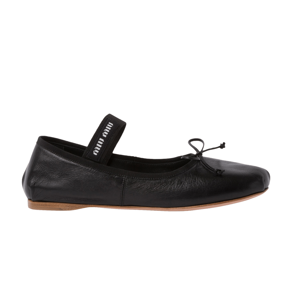 Кроссовки Miu Miu Wmns Leather Ballerinas 'Black'