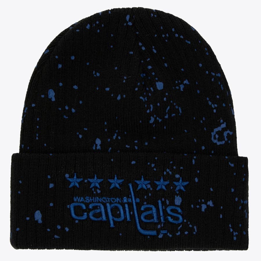 Шапка Mitchell & Ness Black Washington Capitals Nep Vintage Cuffed Knit Hat