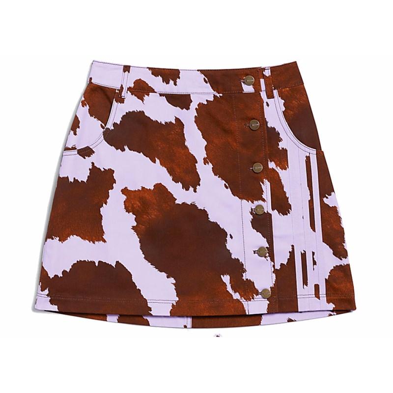 Юбка adidas Ivy Park Denim Cow-Print Skirt (Plus Size) AOP Cow Hide/Purple Glow