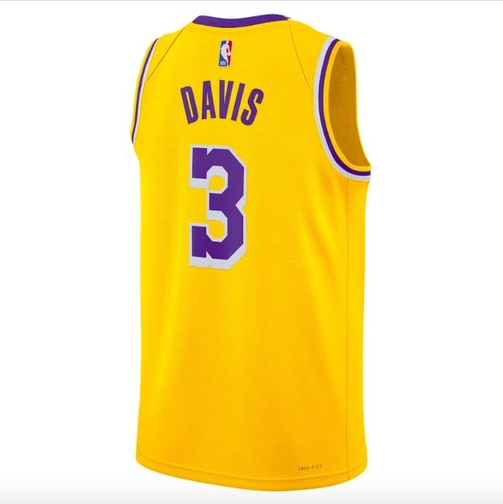 Баскетбольная джерси 2022-23 LA Lakers #3 Anthony Davis Swingman Icon Gold Jersey