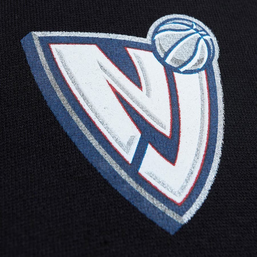 Худи Mitchell & Ness Black New Jersey Nets SUGA Glitch Pullover Hoodie
