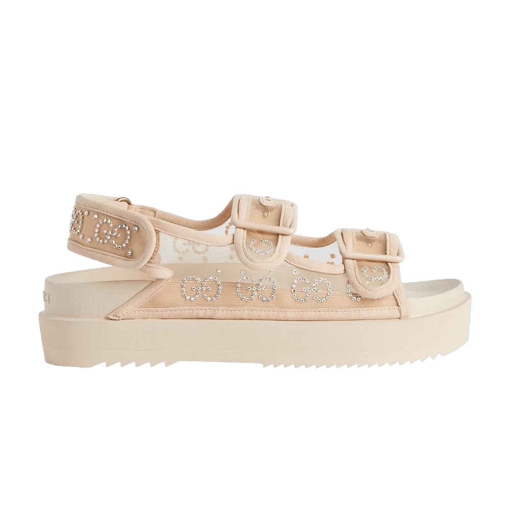 Сандалии Gucci Wmns GG Sandal 'Crystals - Rose Beige'