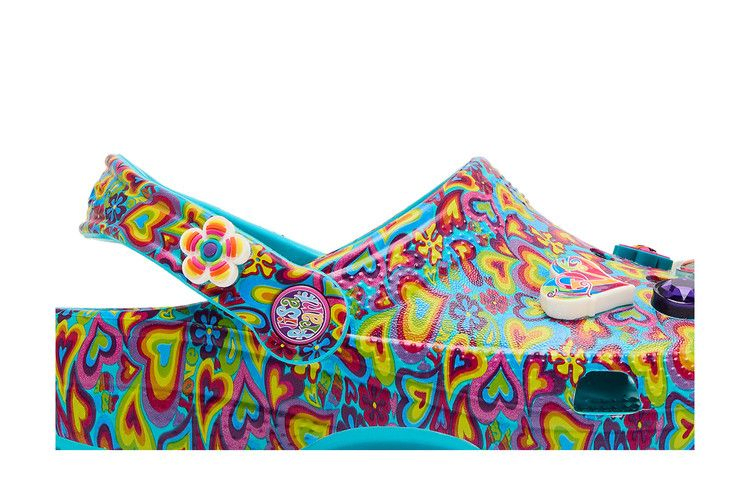 Кроссовки Crocs Lisa Frank x Classic Clog Kids 'Digital Aqua Multi Hearts'