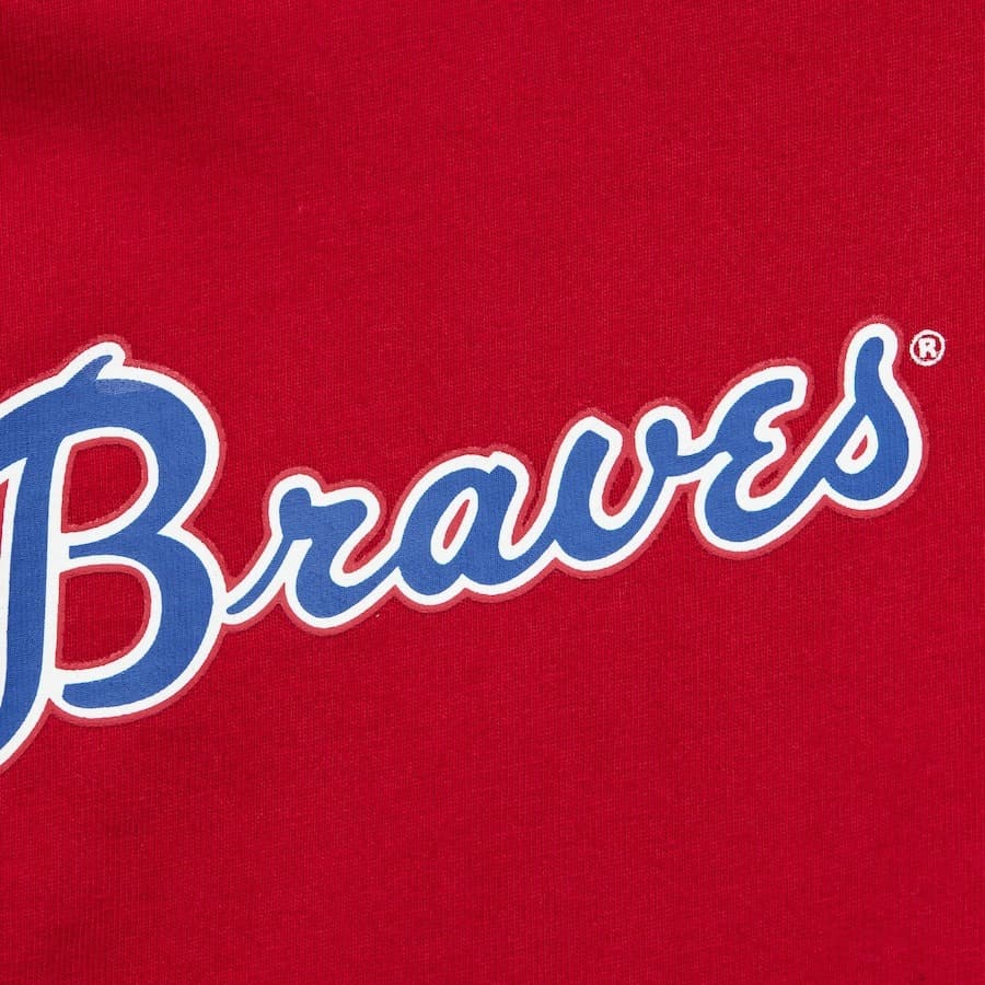 Футболка Mitchell & Ness Red Atlanta Braves Cooperstown Collection Hometown Vintage Logo T-Shirt