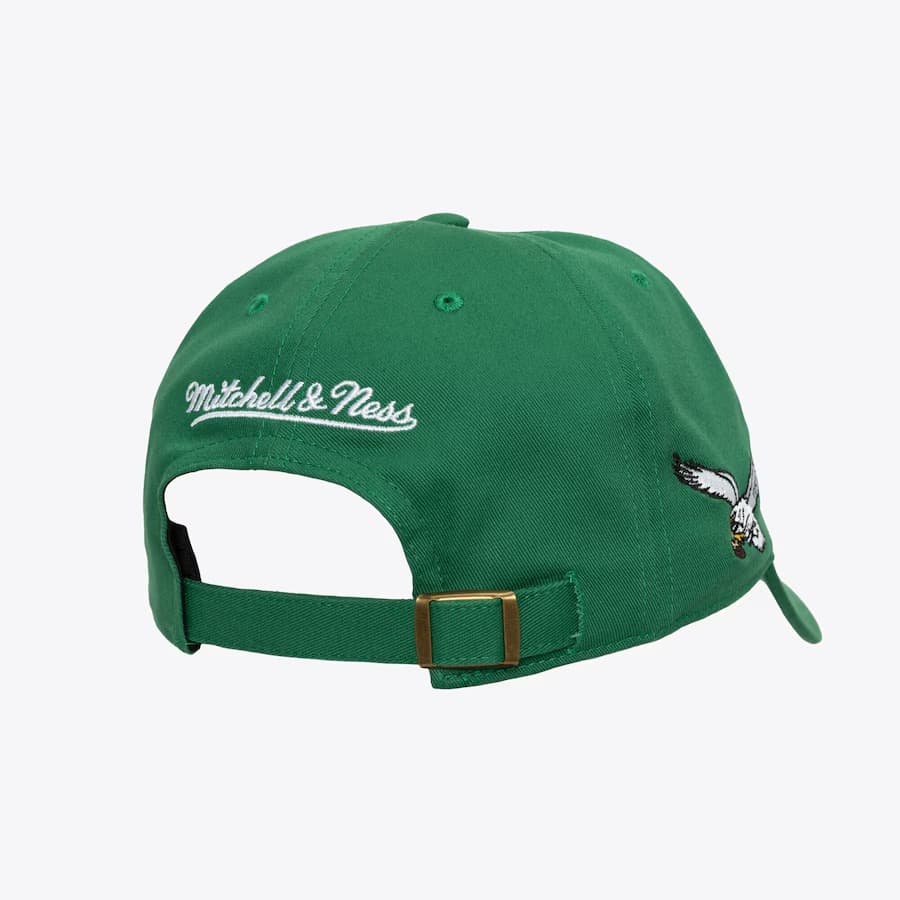 Бейсболка Mitchell & Ness Green Philadelphia Eagles Go Birds Strapback Dad Hat