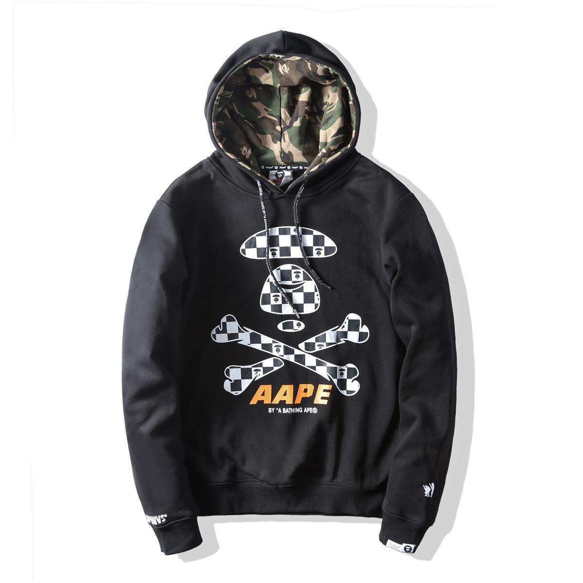 Худи AAPE Chessboard Black Camo