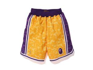 Bape-x-Mitchell-Ness-Lakers-ABC-Basketball-Authentic-Shorts-Yellow-300x225