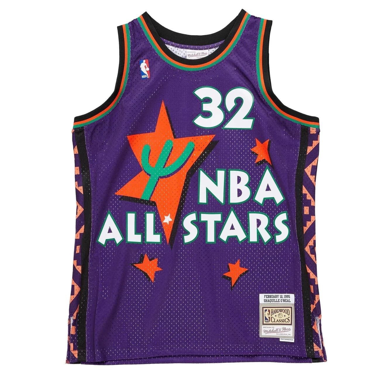 Баскетбольная джерси 1995 All Star Game Shaquille O’Neal #32 Swingman Hardwood Classics Purple Jersey