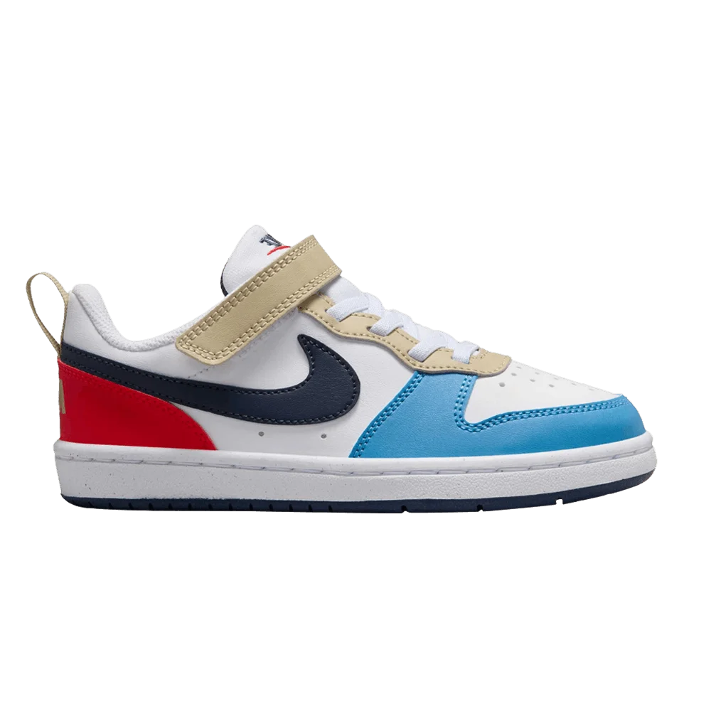 Krossovki-Nike-Court-Borough-Low-Recraft-PS-White-Thunder-Blue-Light-Crimson