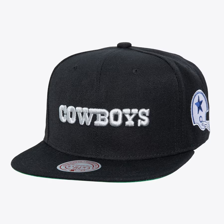 Бейсболка Mitchell & Ness Black Dallas Cowboys Triple Play Snapback Hat