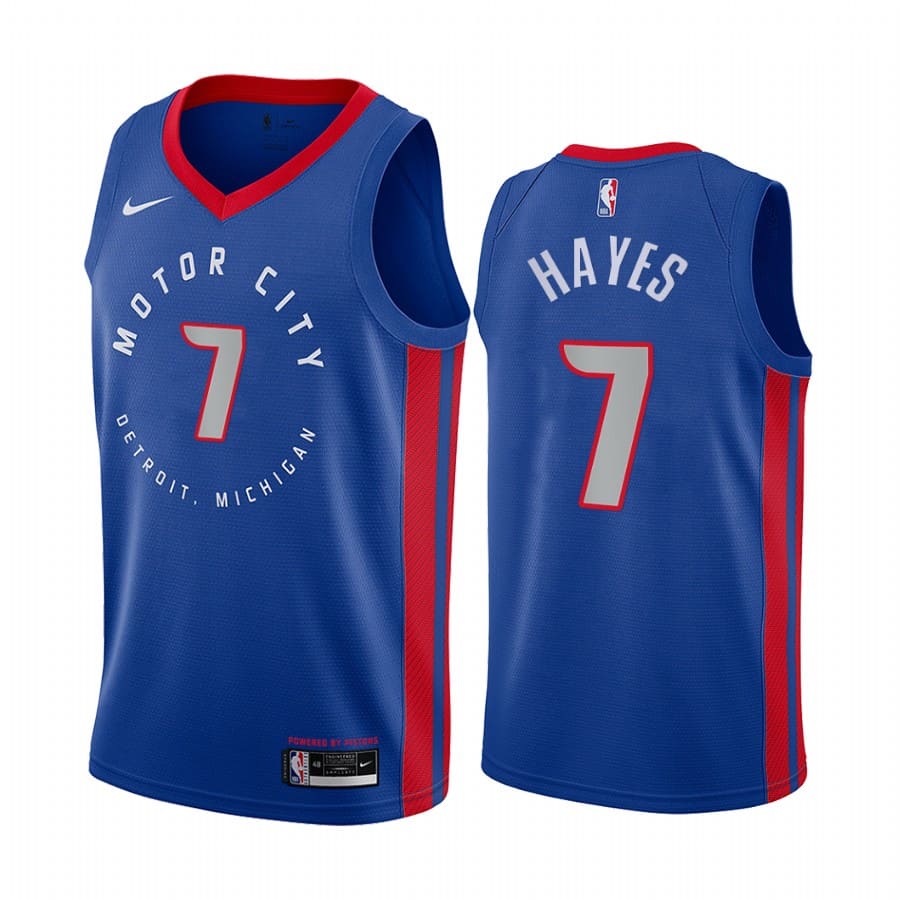 Баскетбольная джерси 2020-21 Detroit Pistons #7 Killian Hayes City Edition Navy Swingman Jersey