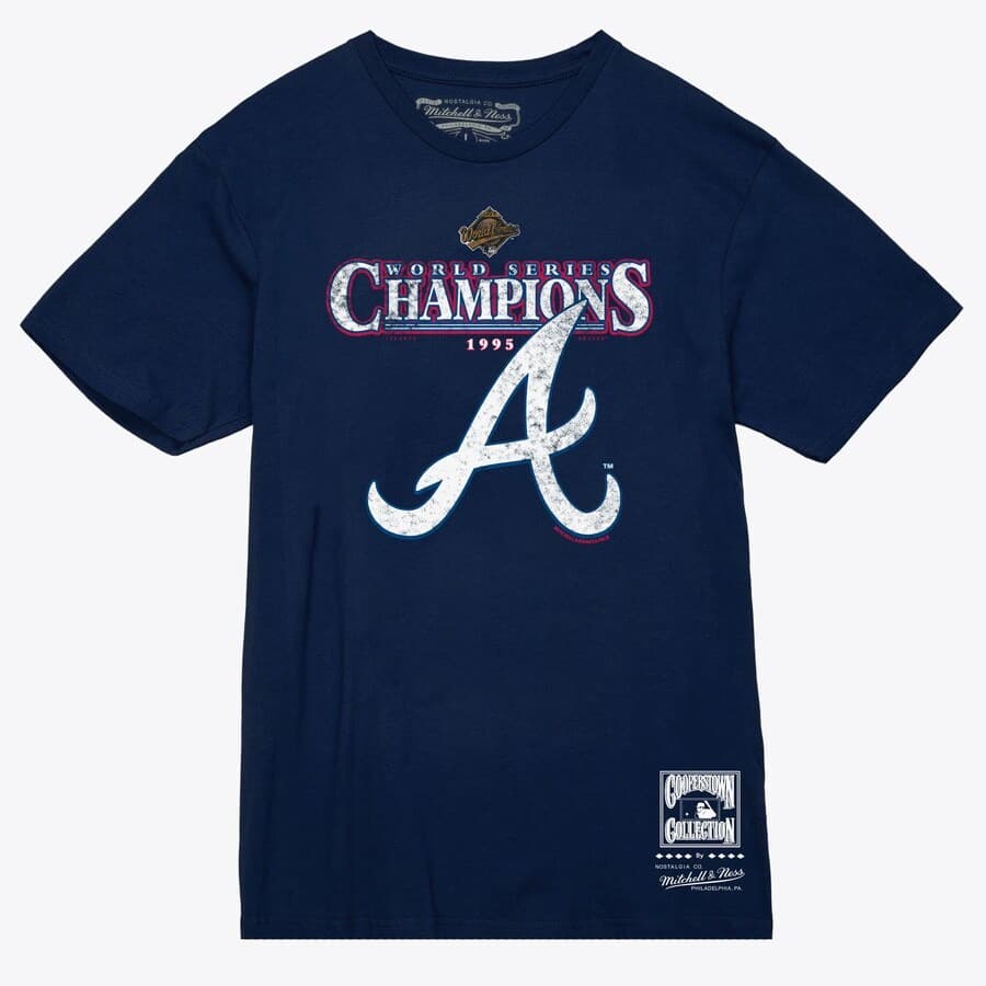Футболка Mitchell & Ness Navy Atlanta Braves 1995 World Series Champions T-Shirt