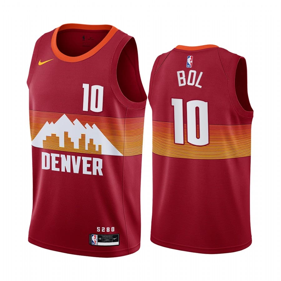 Баскетбольная джерси 2020-21 Denver Nuggets #10 Bol Bol City Edition Orange Swingman Jersey