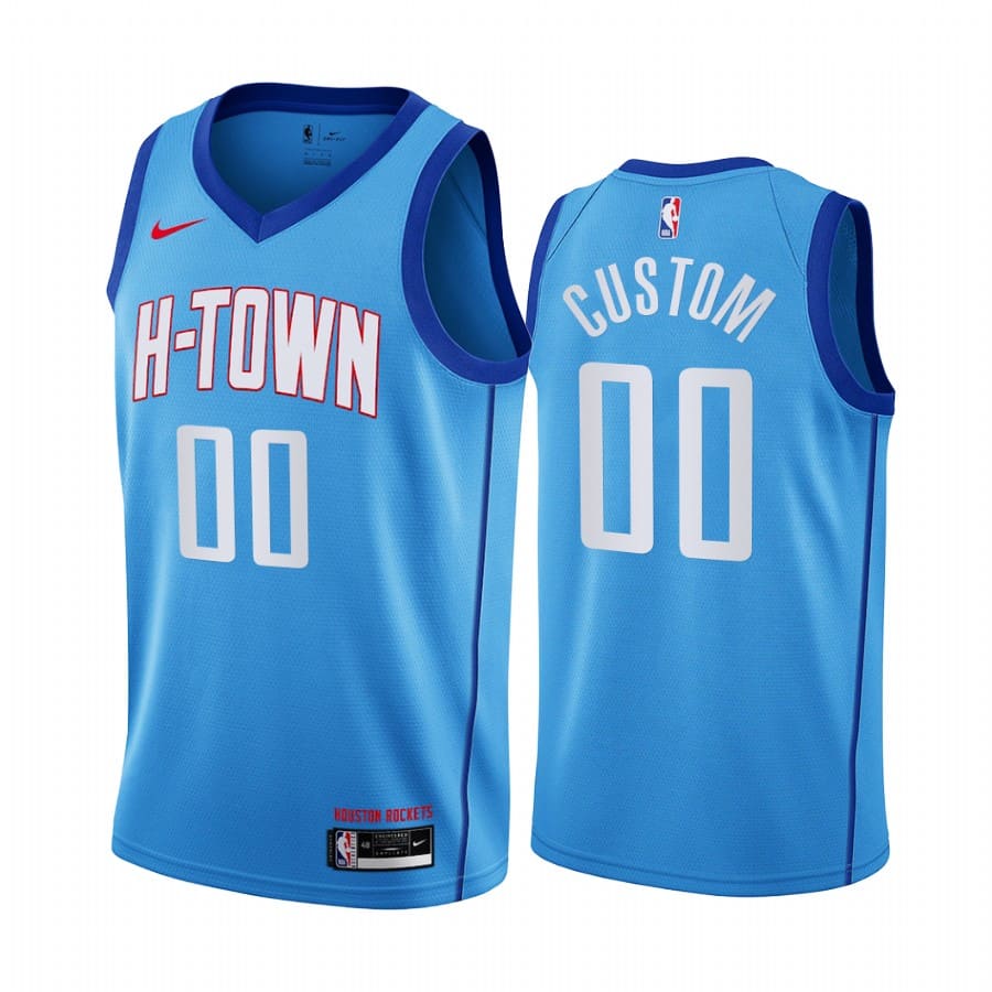 Баскетбольная джерси 2020-21 Houston Rockets #00 Custom City Edition Blue Swingman Jersey