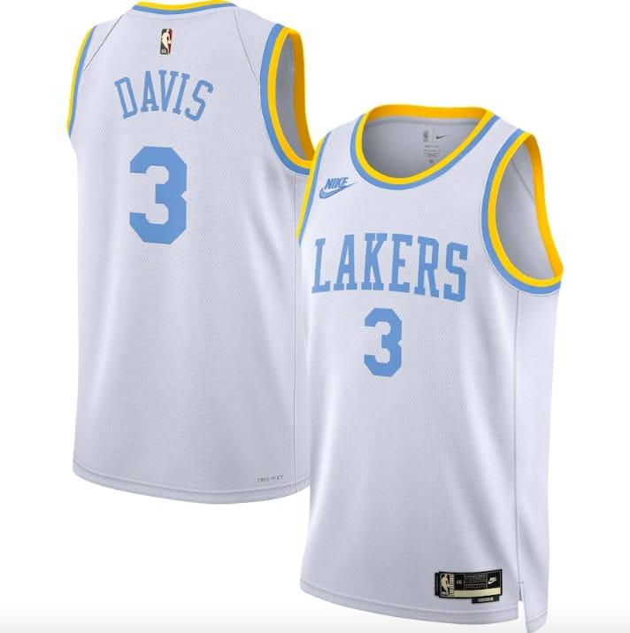 Баскетбольная джерси 2022-23 LA Lakers #3 Anthony Davis Swingman Classic White Jersey