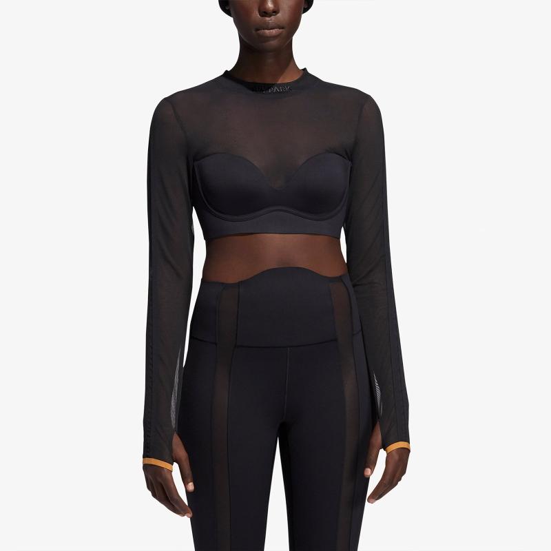 Спортивный топ adidas Ivy Park Long Sleeve Mesh Crop Top Black