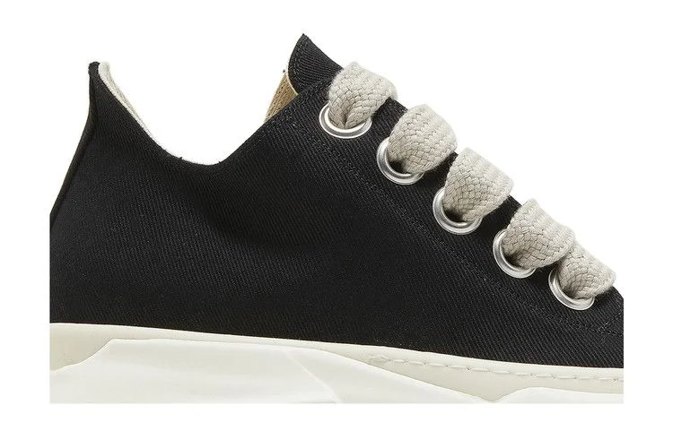 Кроссовки Rick Owens DRKSHDW Fogachine Cotton Denim Megalace Abstract Low 'Black Milk'
