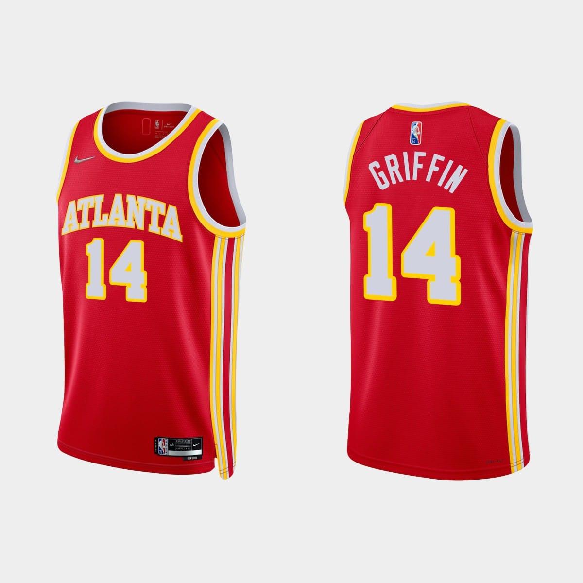 Баскетбольная джерси Atlanta Hawks #14 AJ Griffin 75th Anniversary Icon Red Jersey